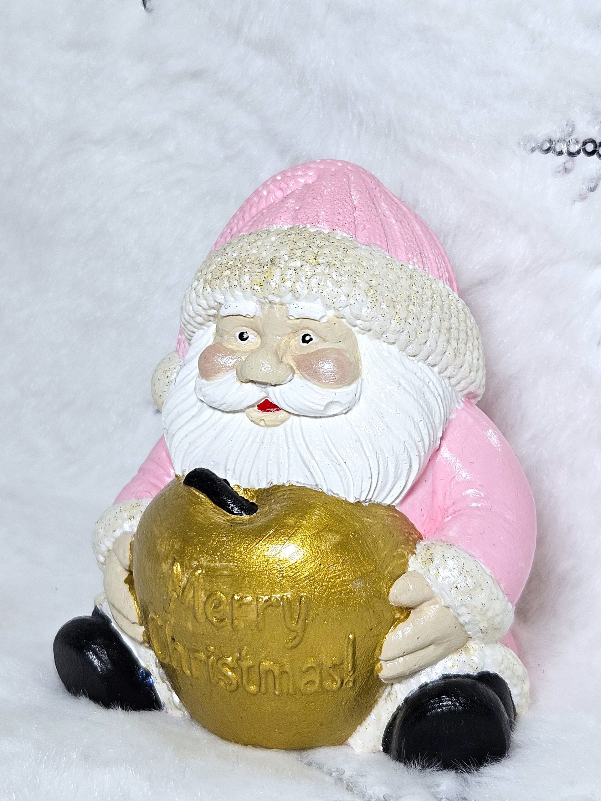 Télapó Merry Christmas felirattal - asztali dísz