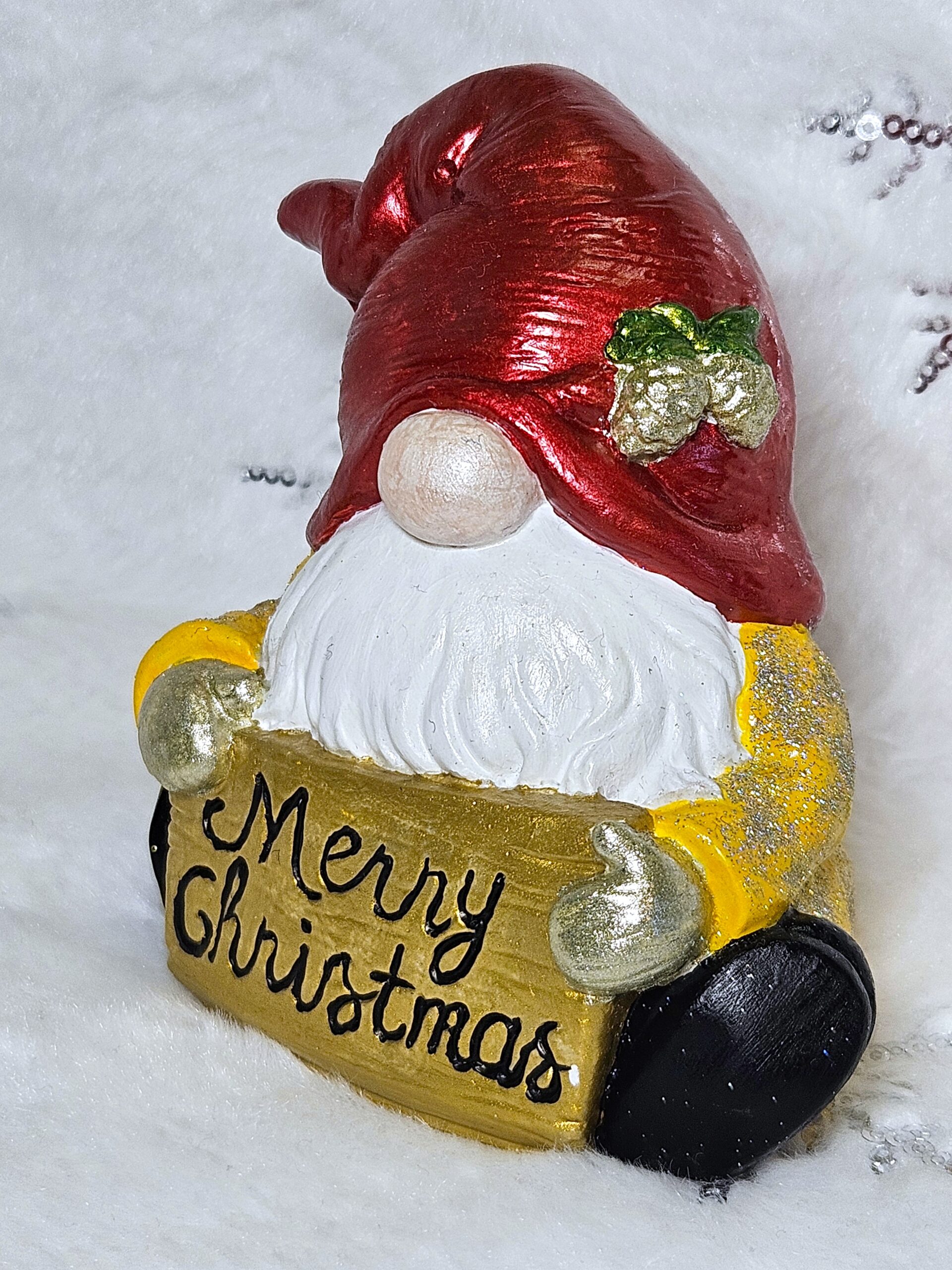 Manó Merry Christmas felirattal, Nagy, - asztali dísz