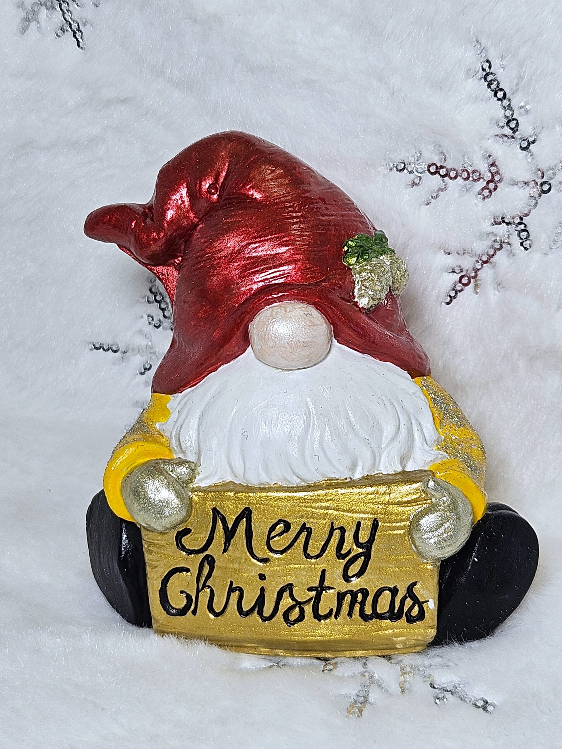 Manó Merry Christmas felirattal, Nagy, - asztali dísz