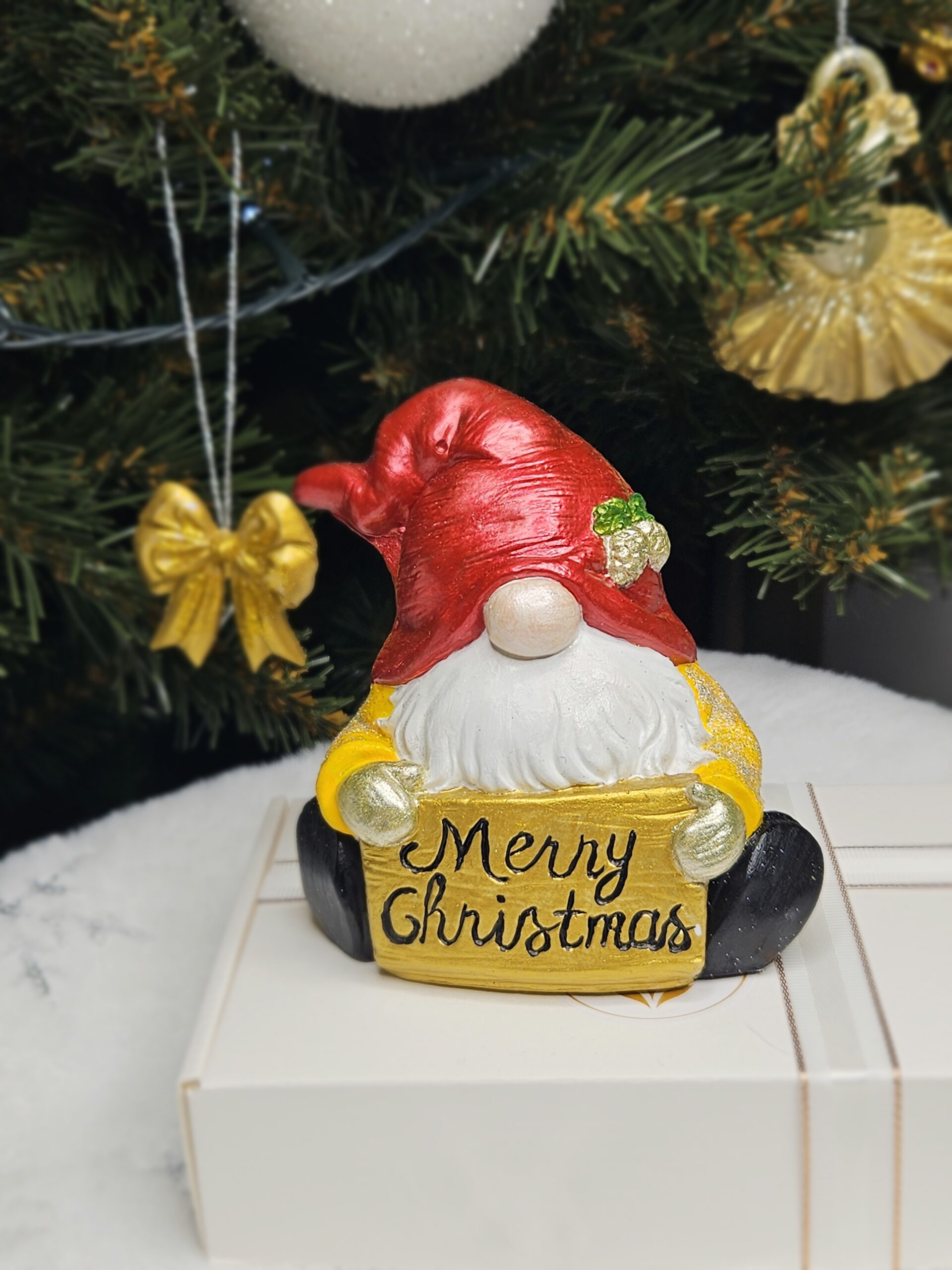 Manó Merry Christmas felirattal, Nagy, - asztali dísz